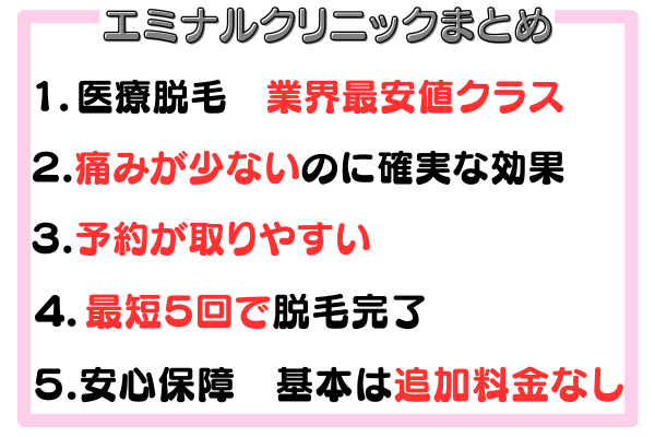 エミナルクリニックまとめ